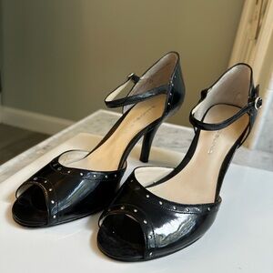 Elegant Black Open-Toe Heels